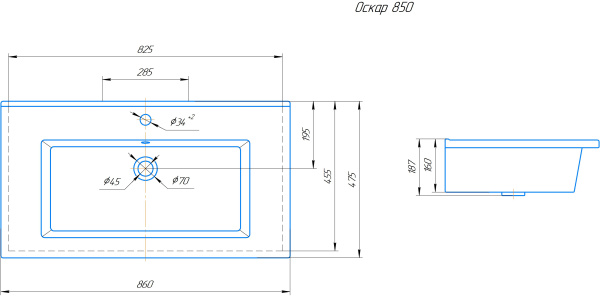 Раковина Bellezza Оскар 850 4640021062227